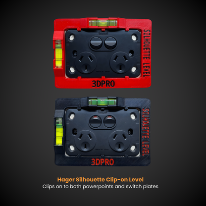 Hager Silhouette Clip On Level Key Feature - clips on both powerpoints and switch plates