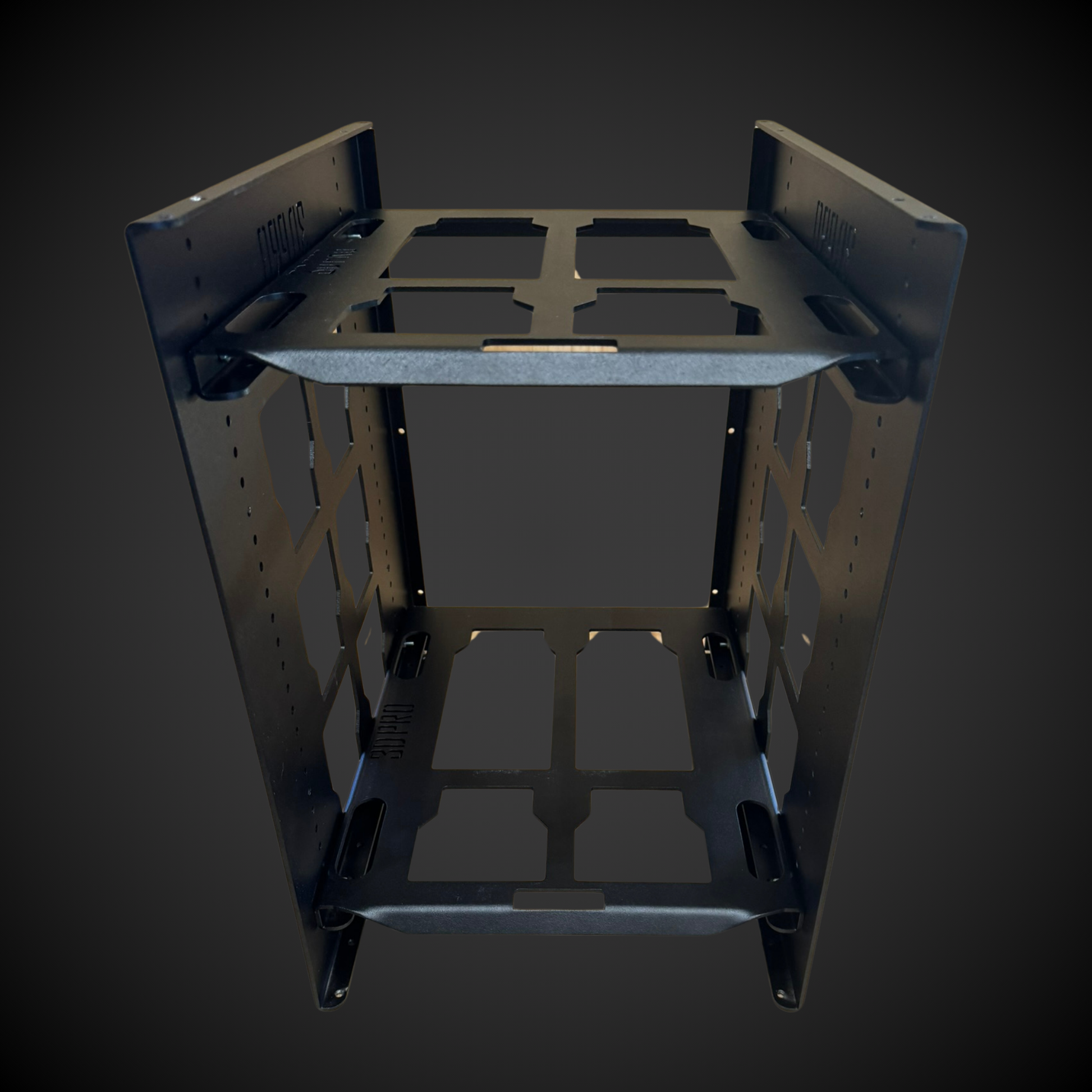 Metallic Half Width Shelf (Pack A Shelf) on a dark background