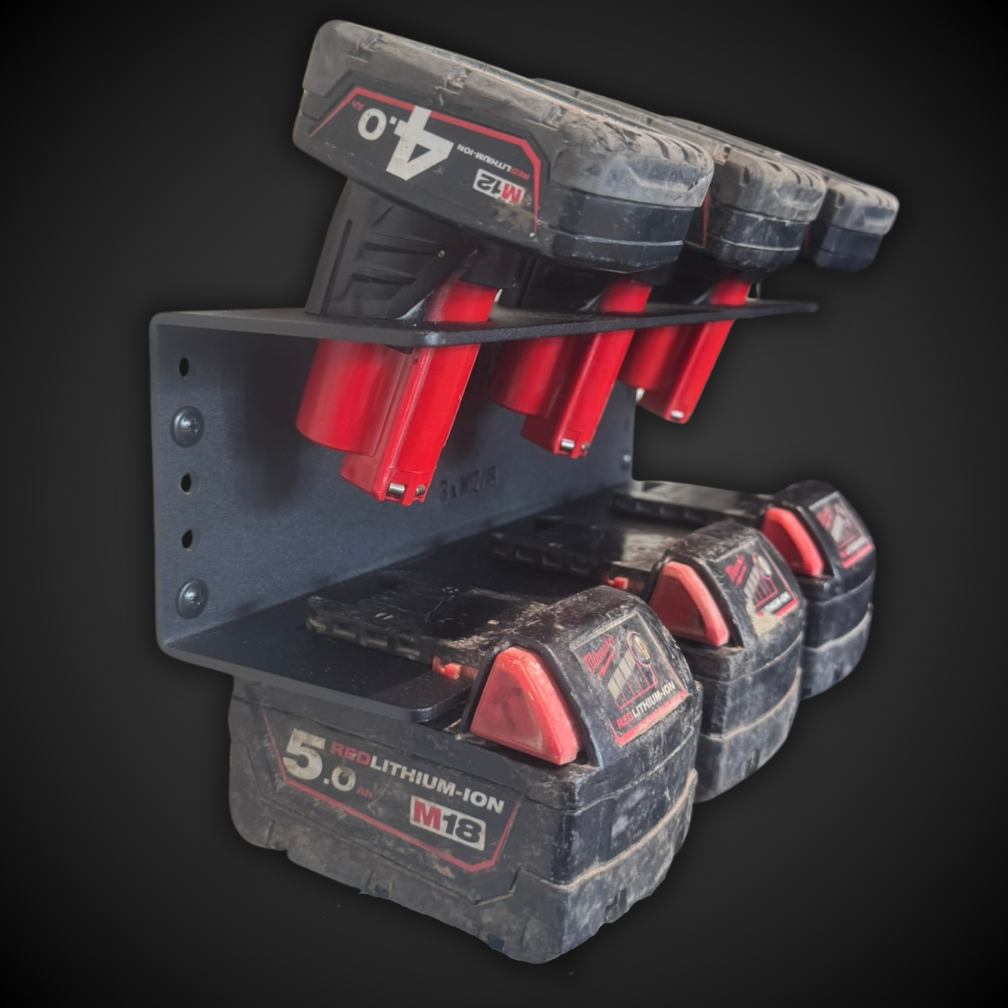 Set of Milwaukee M18 lithium-ion batteries