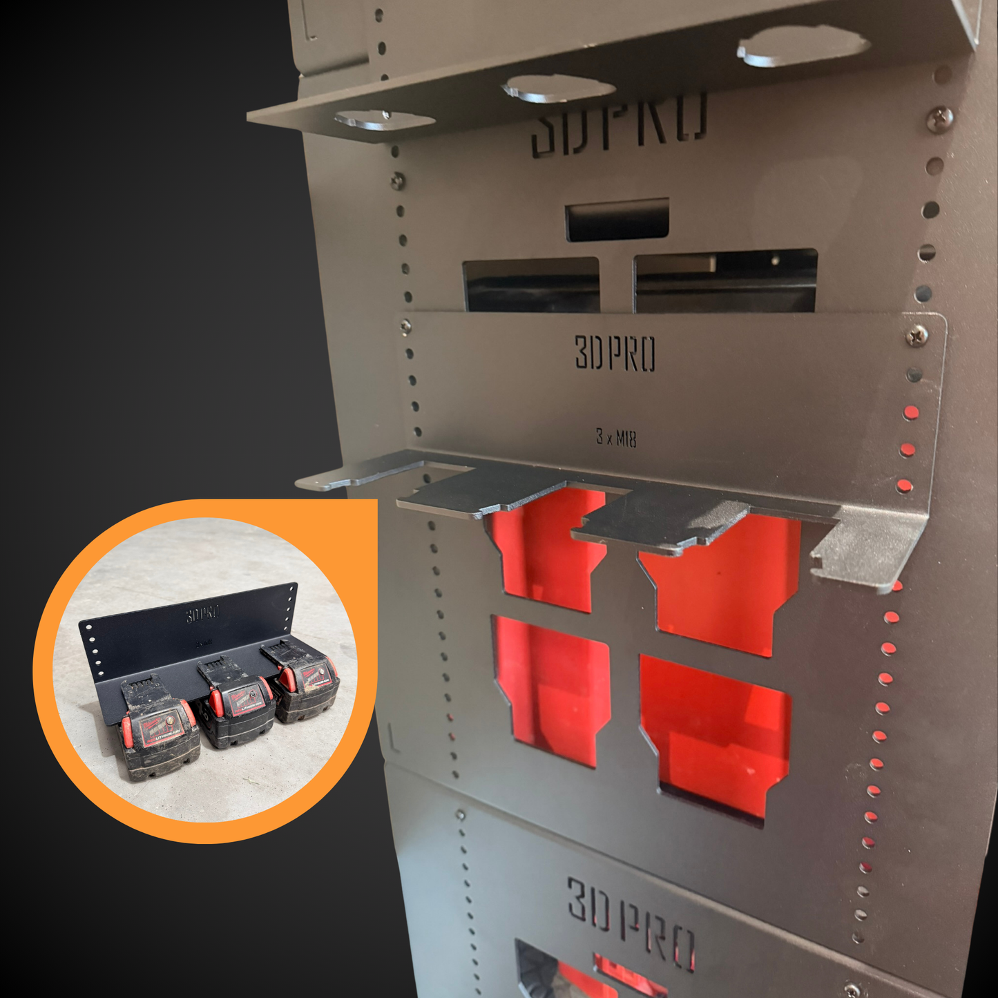 M12/M18 Battery Holder (Pack a Shelf)