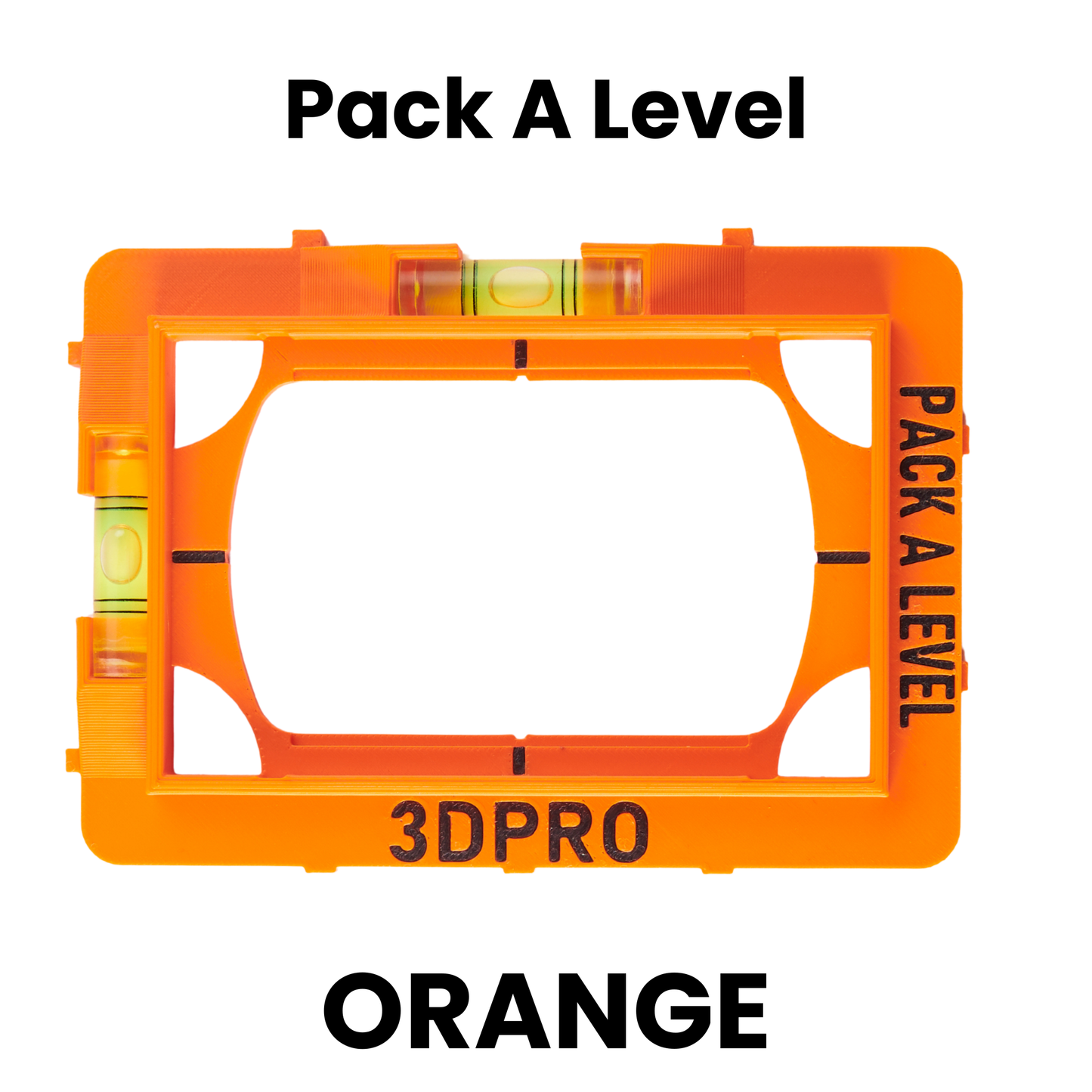 Orange pack a level tool with '3DPRO' branding on a white background