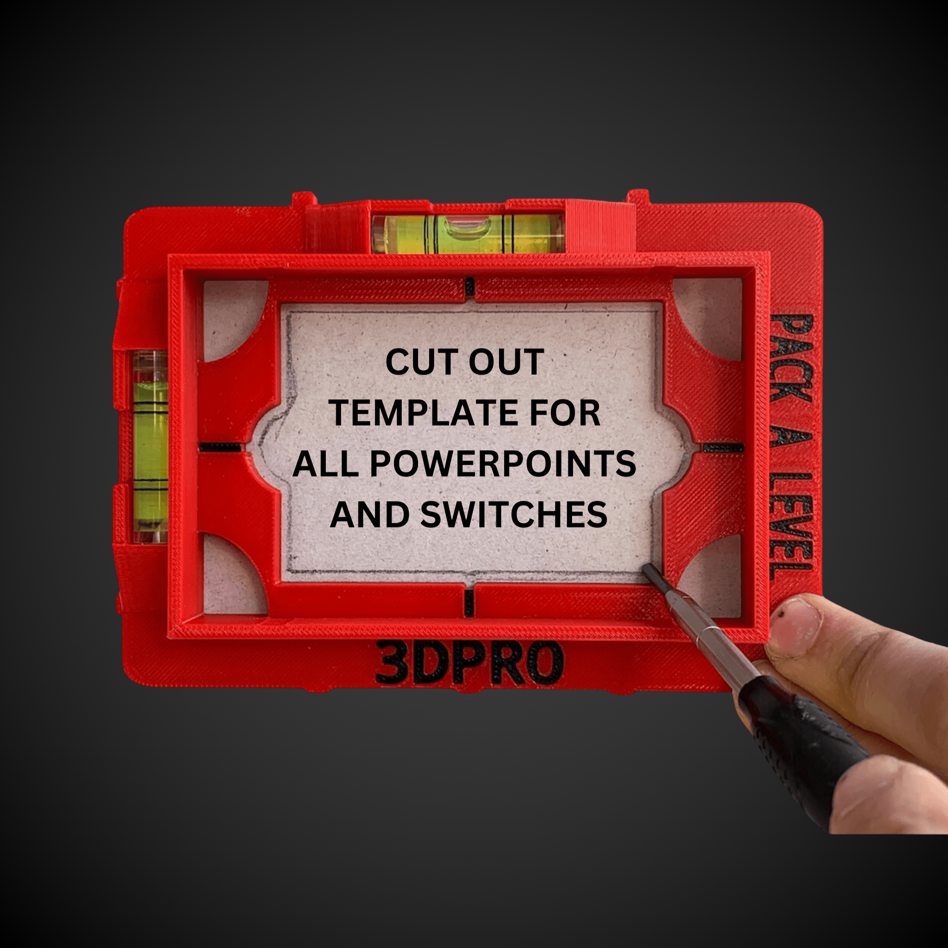 Pack A Level cutout template for all powerpoints and switches