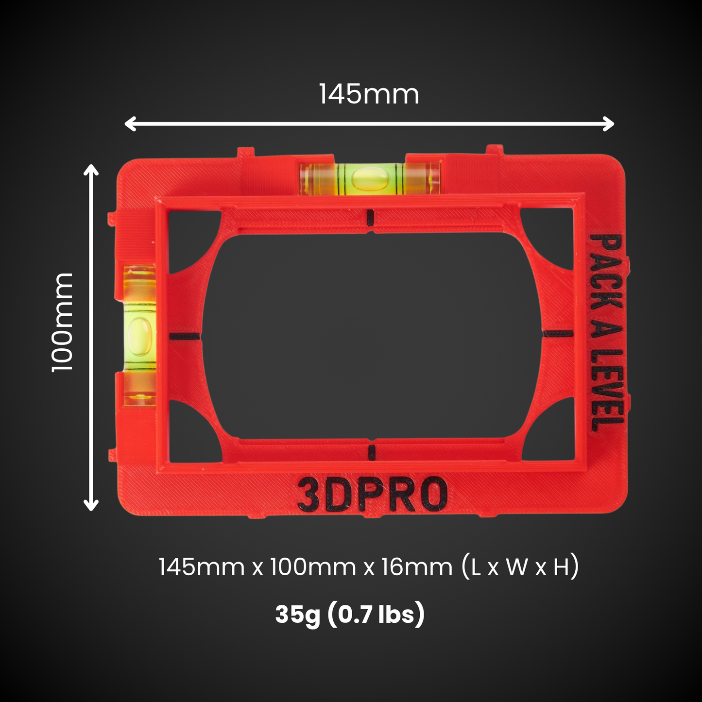 3DPRO Pack A Level Dimensions