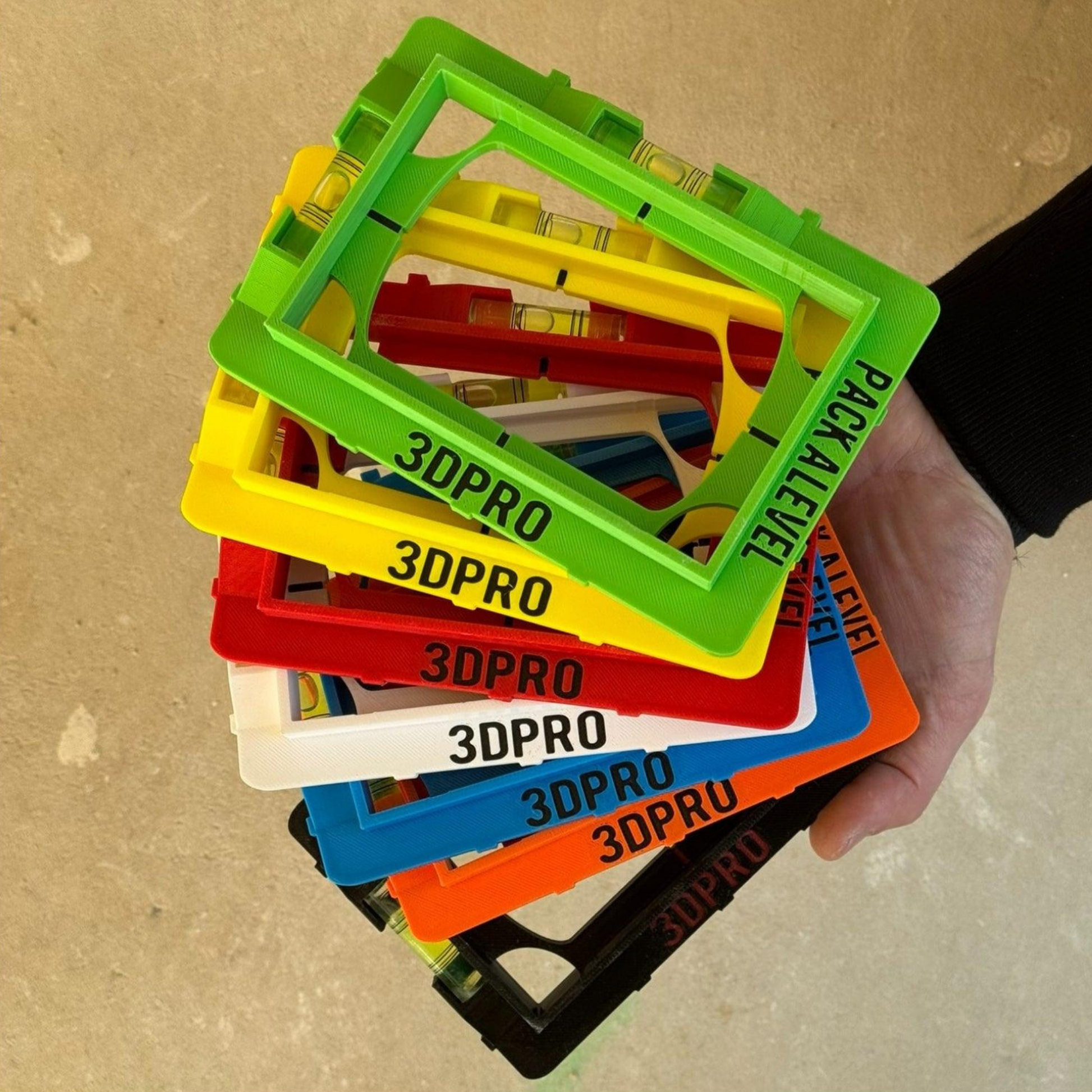 Stack of colorful 3DPRO Pack A Levels