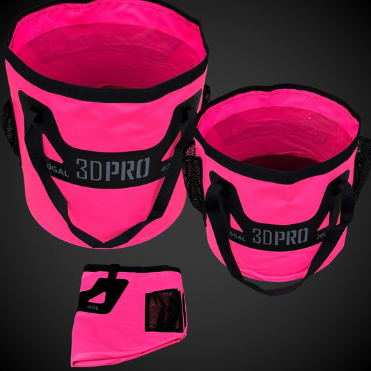Pink Pro Folding Bucket (Limited Edition) with '3DPRO' branding on a black background