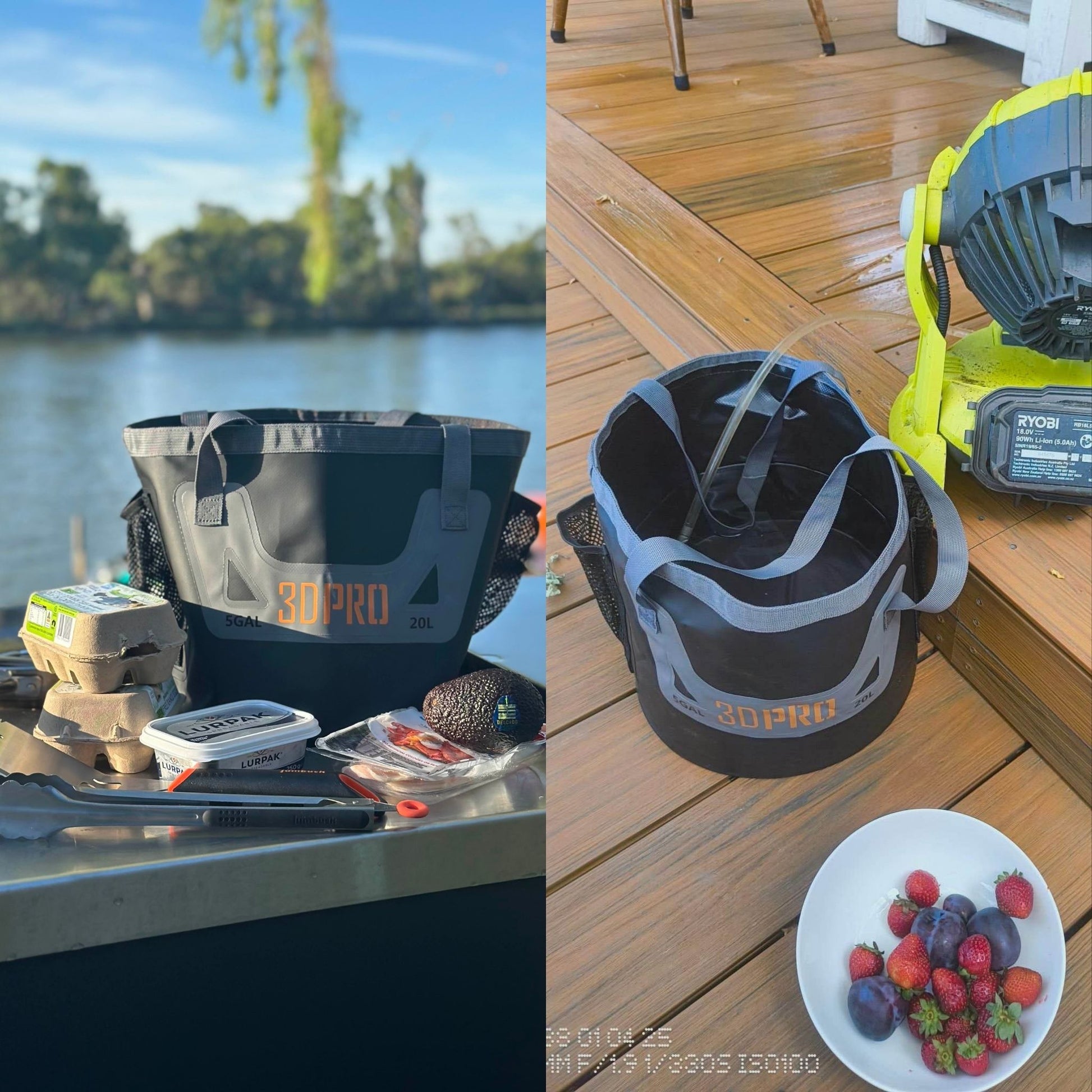 Folding Buckets Serving Up Picnic Snacks