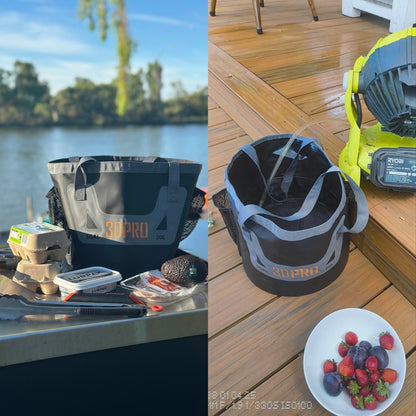 Folding Buckets Serving Up Picnic Snacks