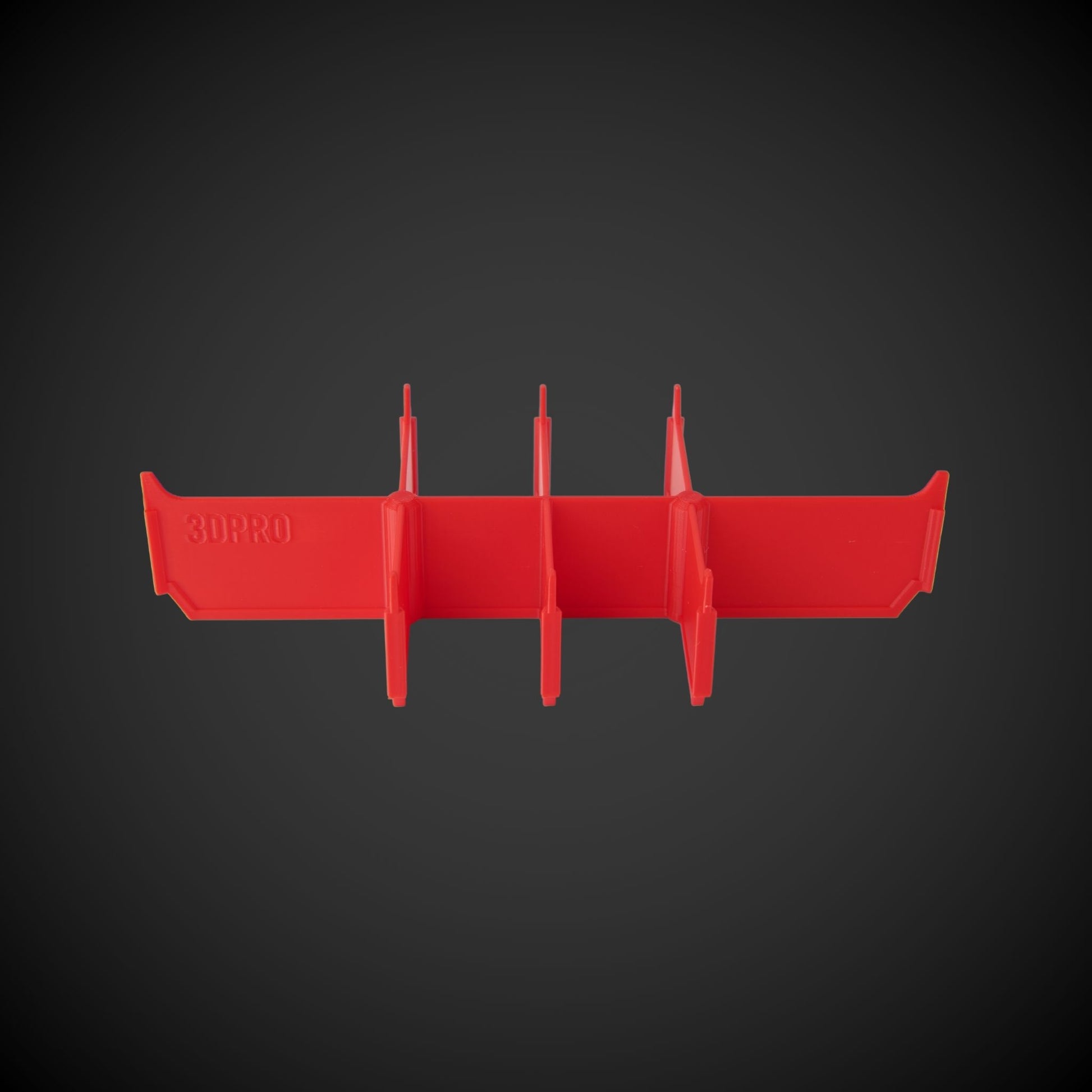 Red bin with red 8-Way Low Double Bin Divider (MP) with '3DPRO' branding on a black background