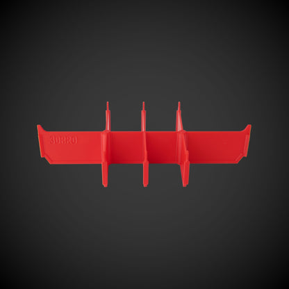 Red bin with red 8-Way Low Double Bin Divider (MP) with '3DPRO' branding on a black background