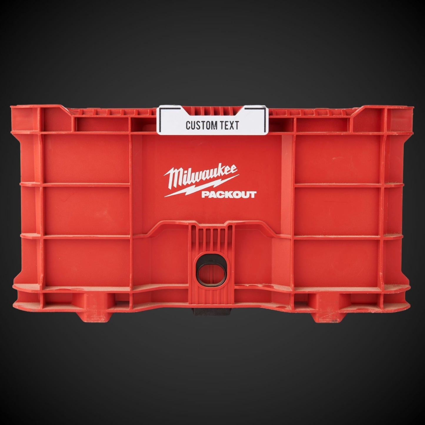 Custom Snap On Label - Crate on a red Milwaukee Packout crate