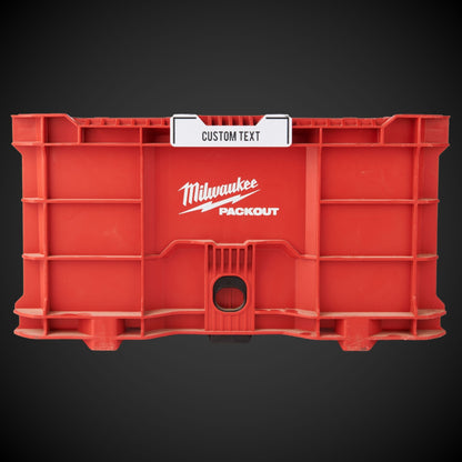 Custom Snap On Label - Crate on a red Milwaukee Packout crate