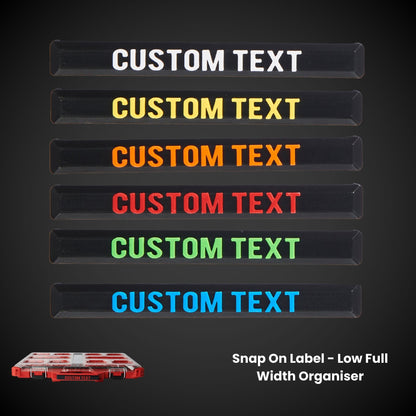 Black color options for 3Dpro snap on label low full width organiser