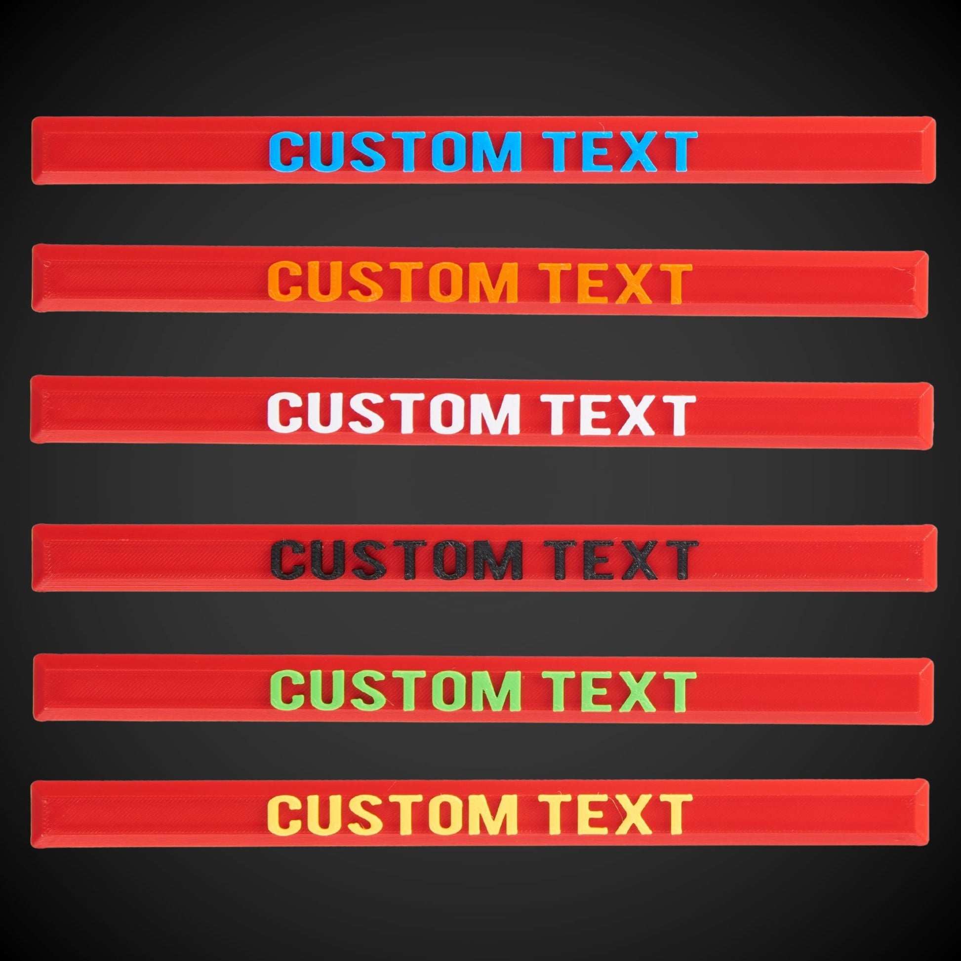 Custom text label in red and black for Milwaukee Packout tool box handles