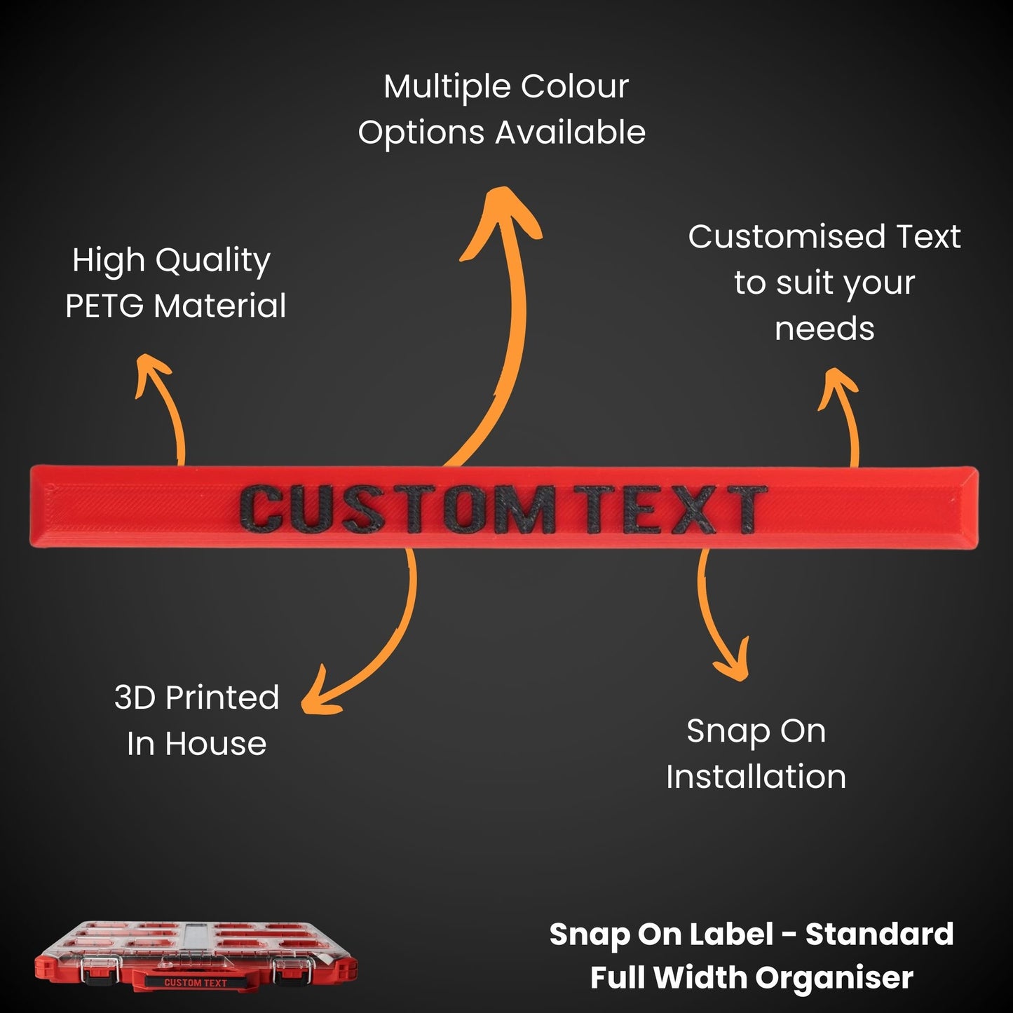Snap on Label - Standard Full Width