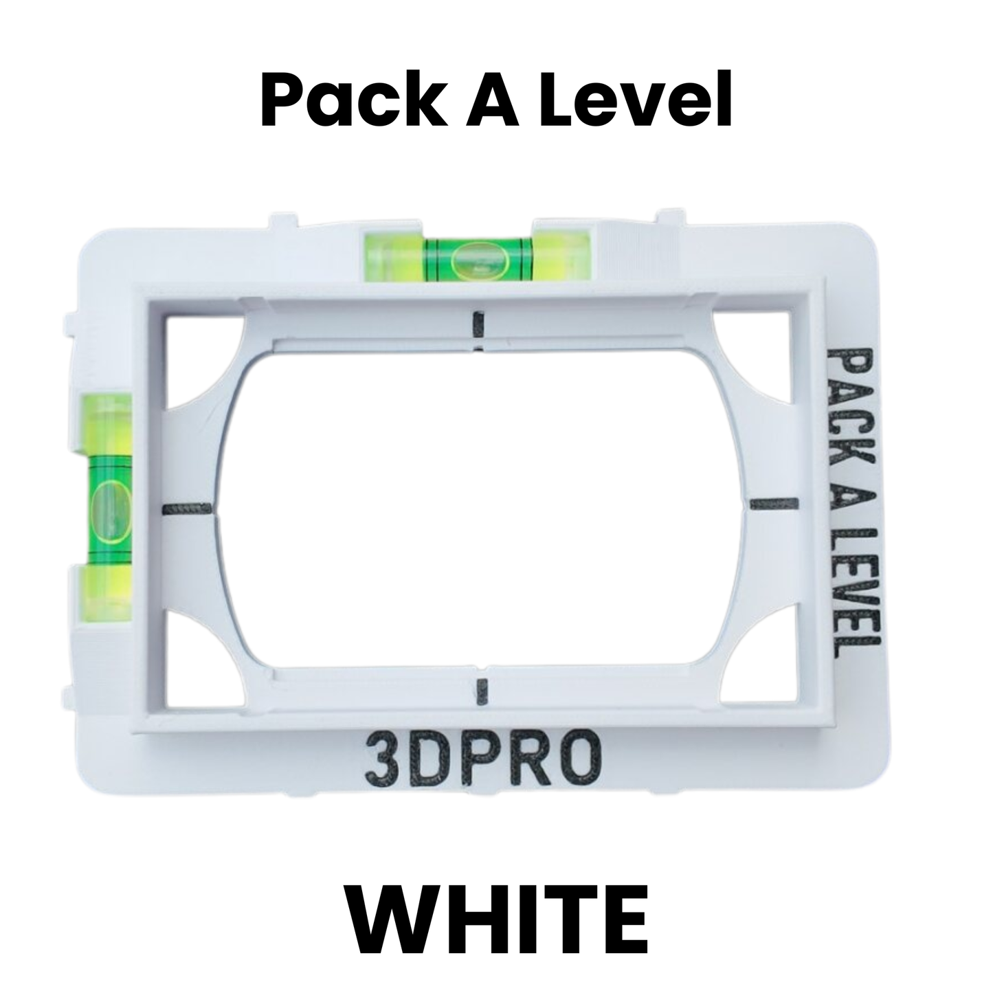 White pack level tool  labeled '3DPRO'
