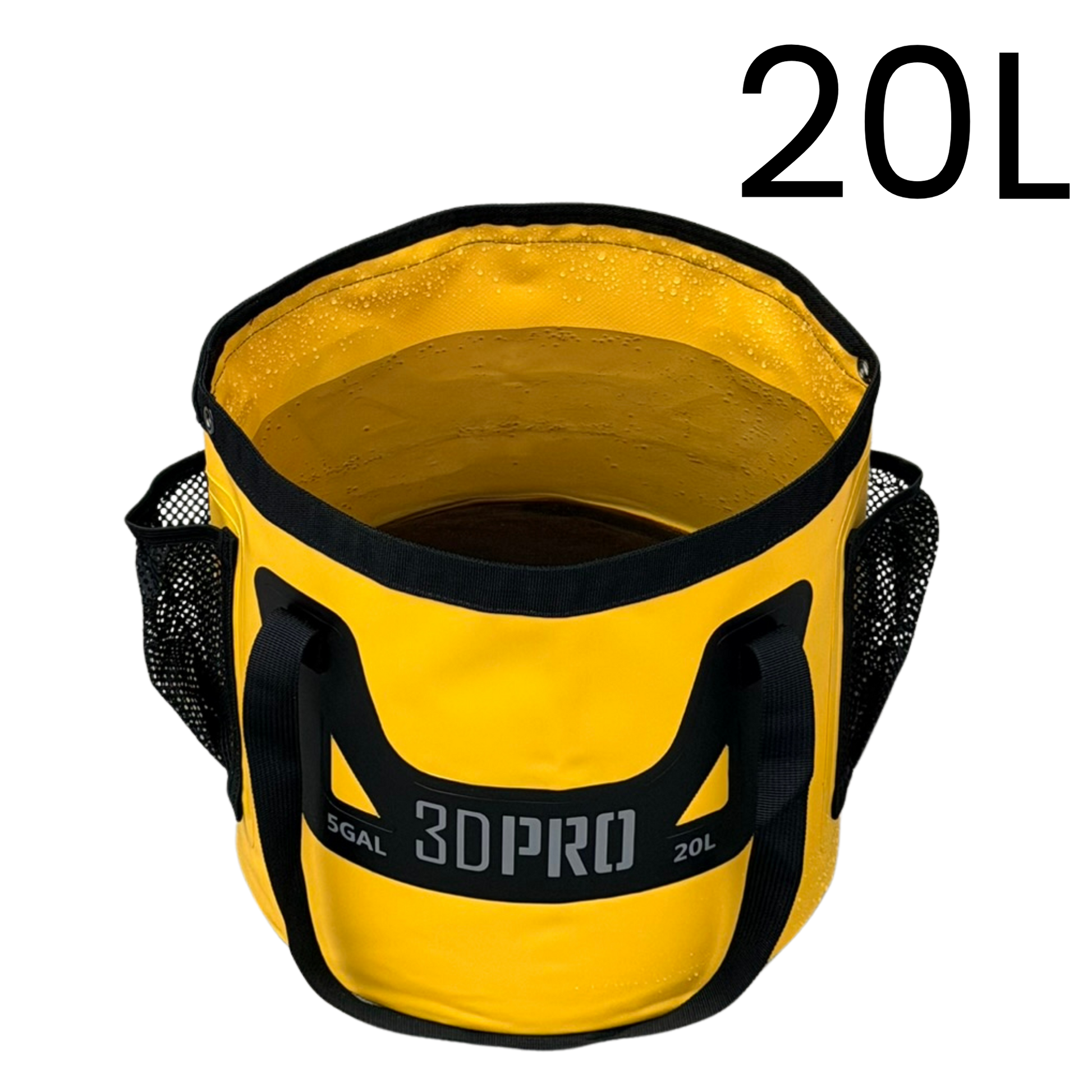Yellow 3DPRO 20L/5GAL Pro Folding Bucket